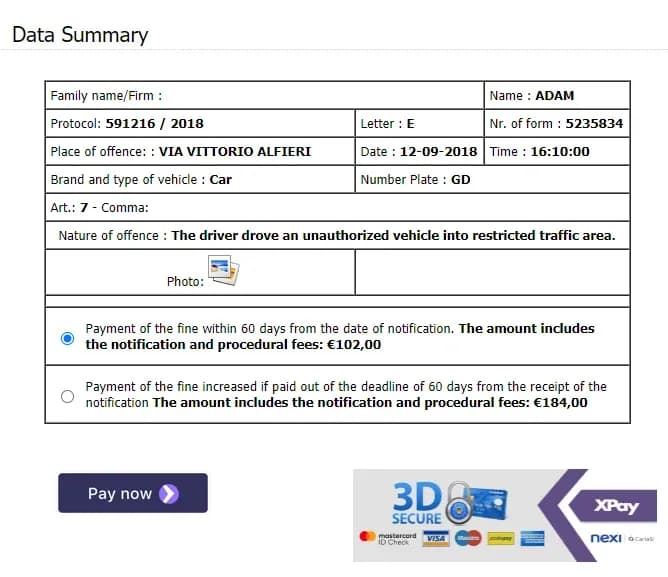 Dostałeś mandat we Włoszech? Zobacz, jak mandat wygląda i jak zapłacić mandat z Włoch!