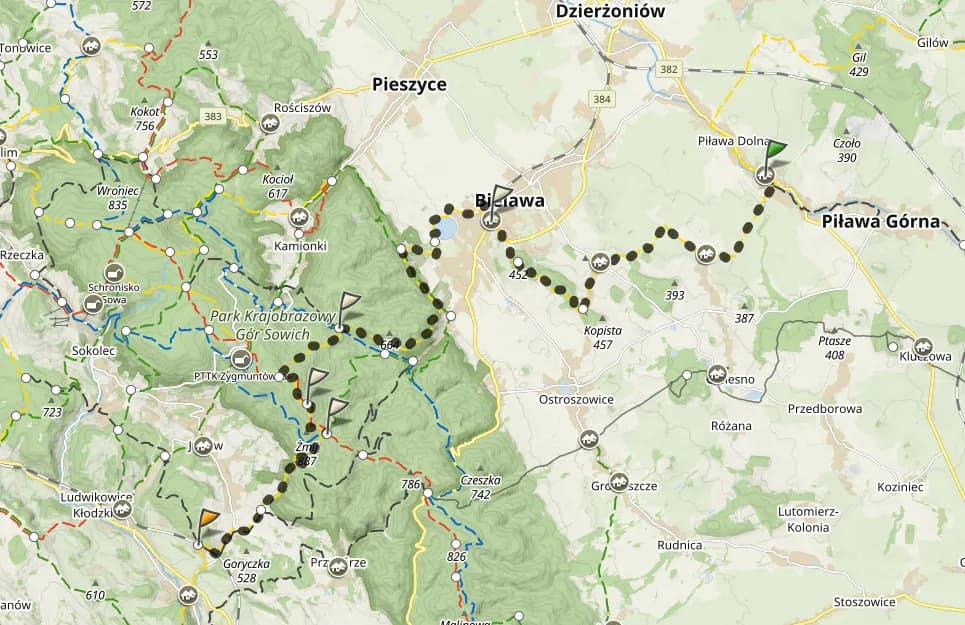 Mapa szlaków turystycznych Gór Sowich - Co warto zwiedzić?