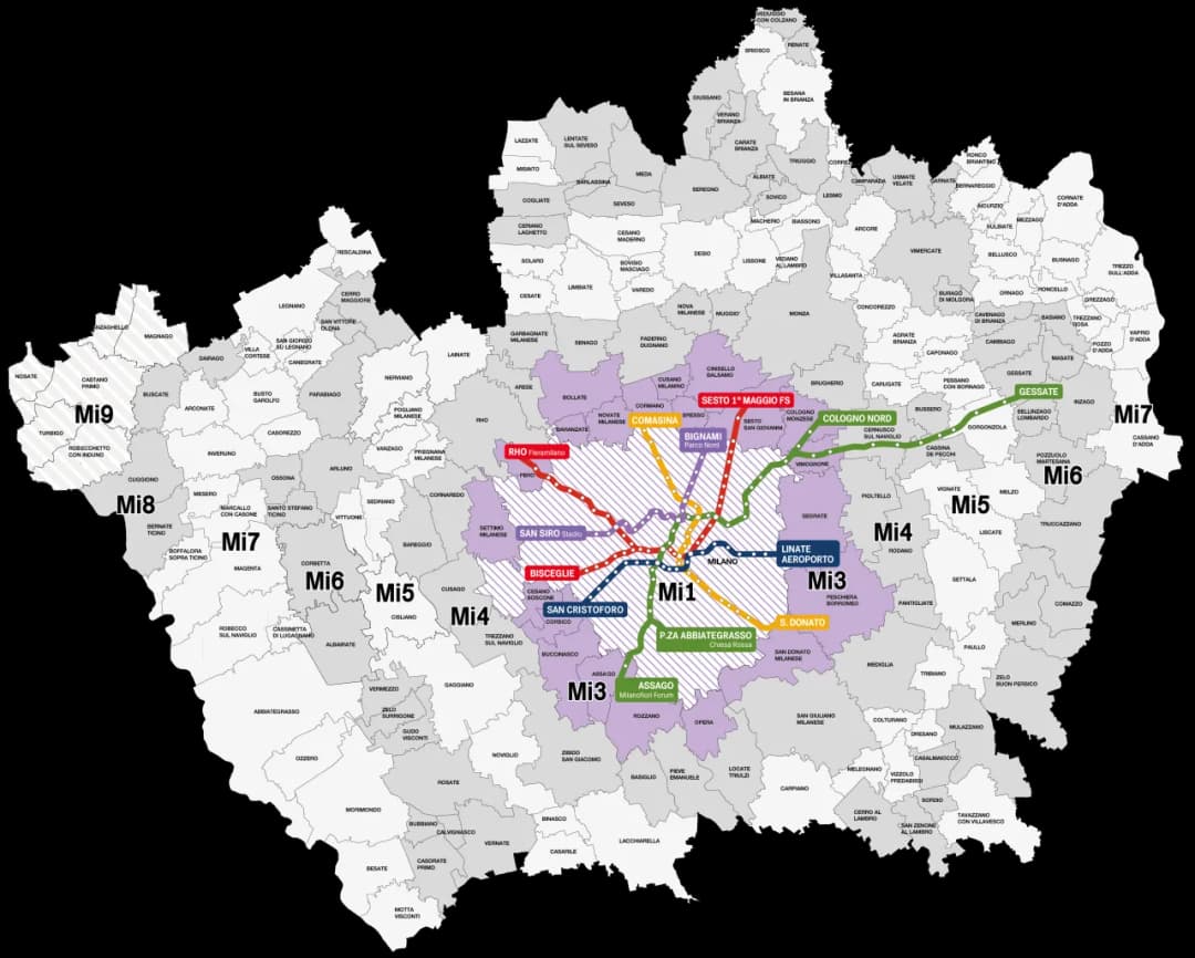 Mediolan metro mapa i bilety na komunikację miejską