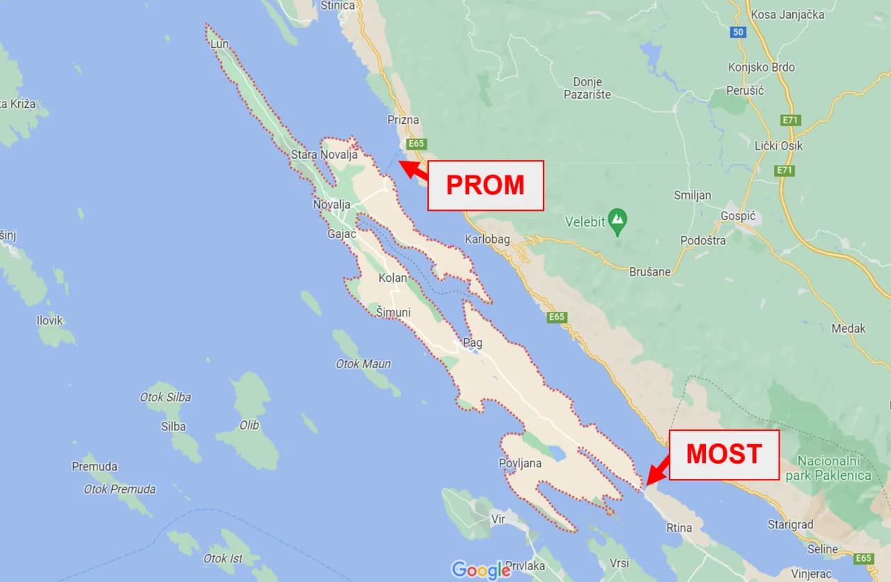 Jak dojechać na wyspę Pag - najłatwiejsze trasy i porady podróżnicze